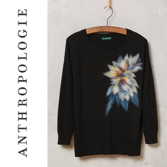 Anthropologie Sweaters - Anthropologie Troubadour Felted Floral Pullover